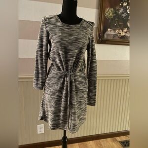 Merona Black and Gray Long Sleeve Dress